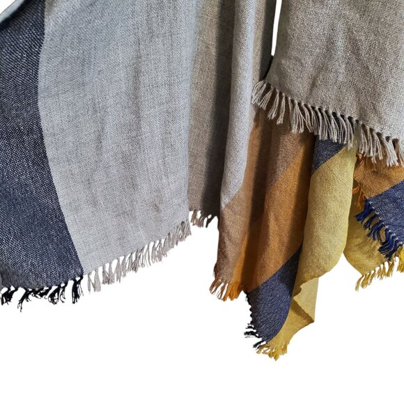 Novica Multicolored Striped Ruana Woven from 100% Baby Alpaca - Picture 7 of 10